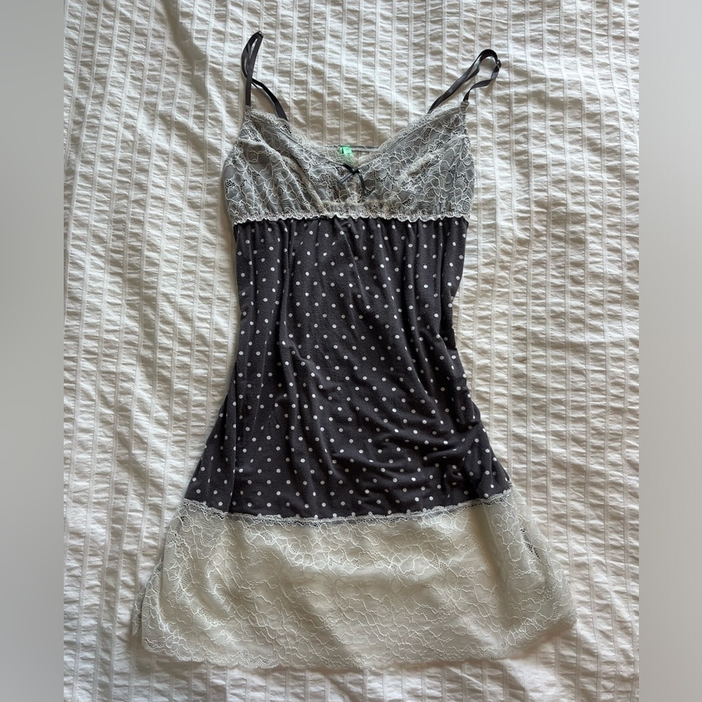 Honeydew Intimates Black and White Polka Dot Slip Dress